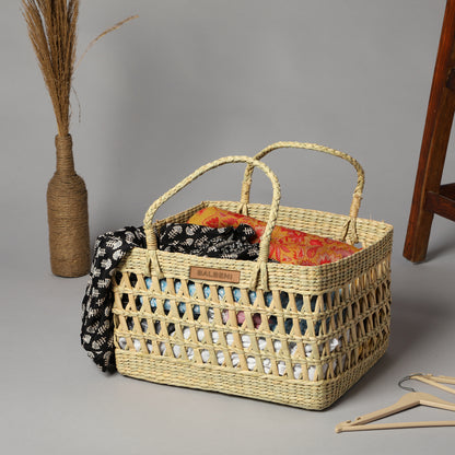 Seagrass Shelf Basket with Handle