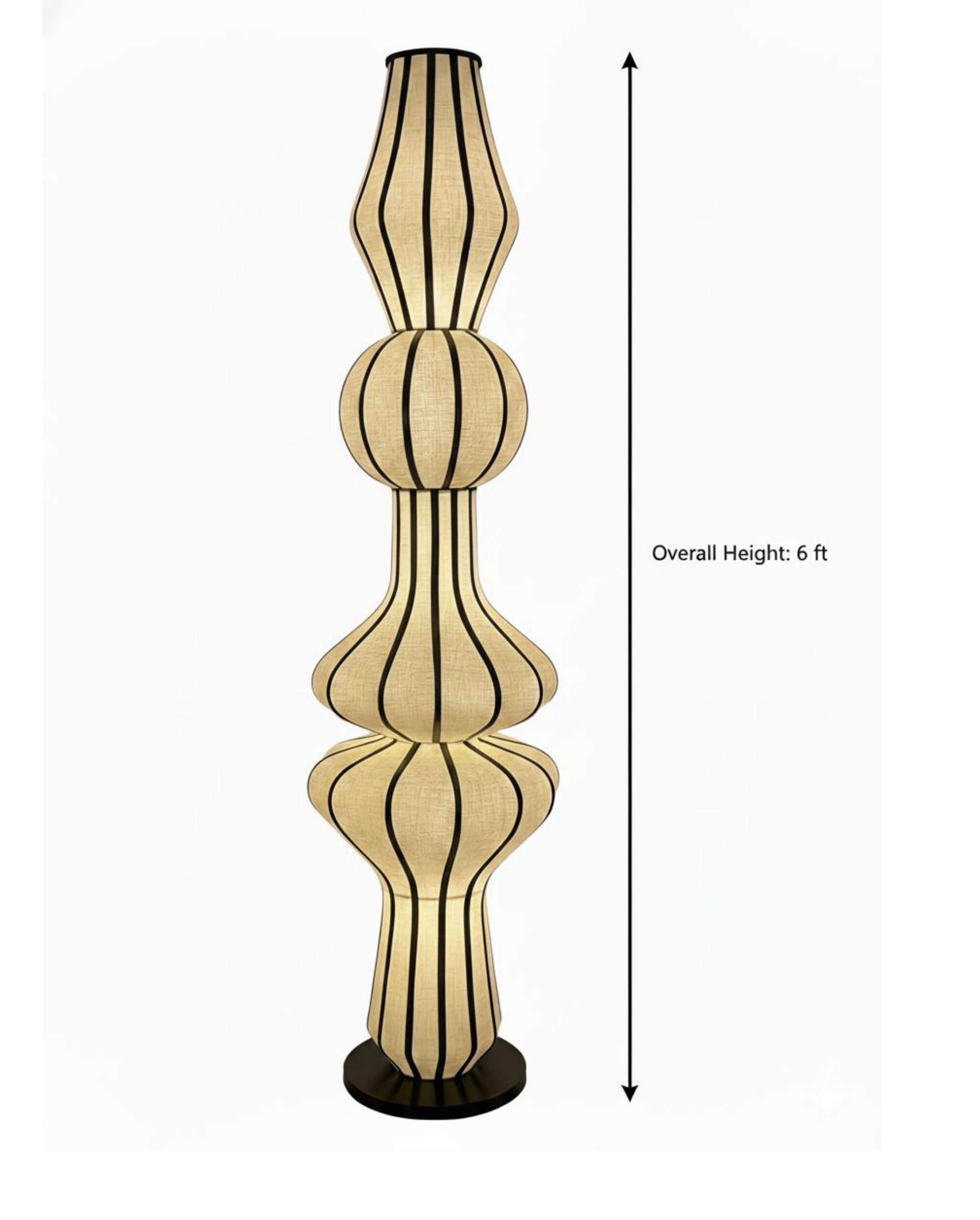 White Fabric Japanese Style Floor Lamp | Living Room, Bedroom, Hotel, Residential Space LP-97