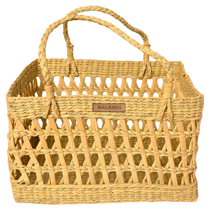 Seagrass Shelf Basket with Handle