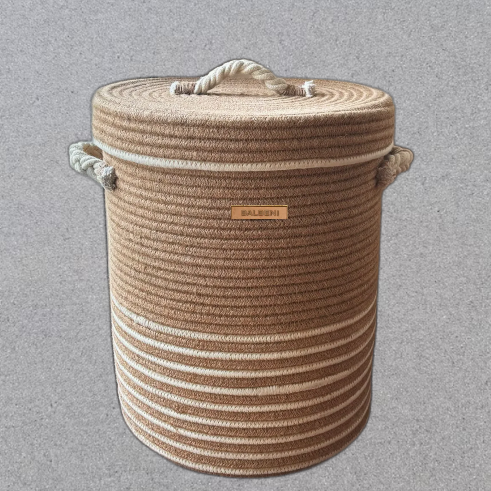 Cotton Laundry Basket with Lid
