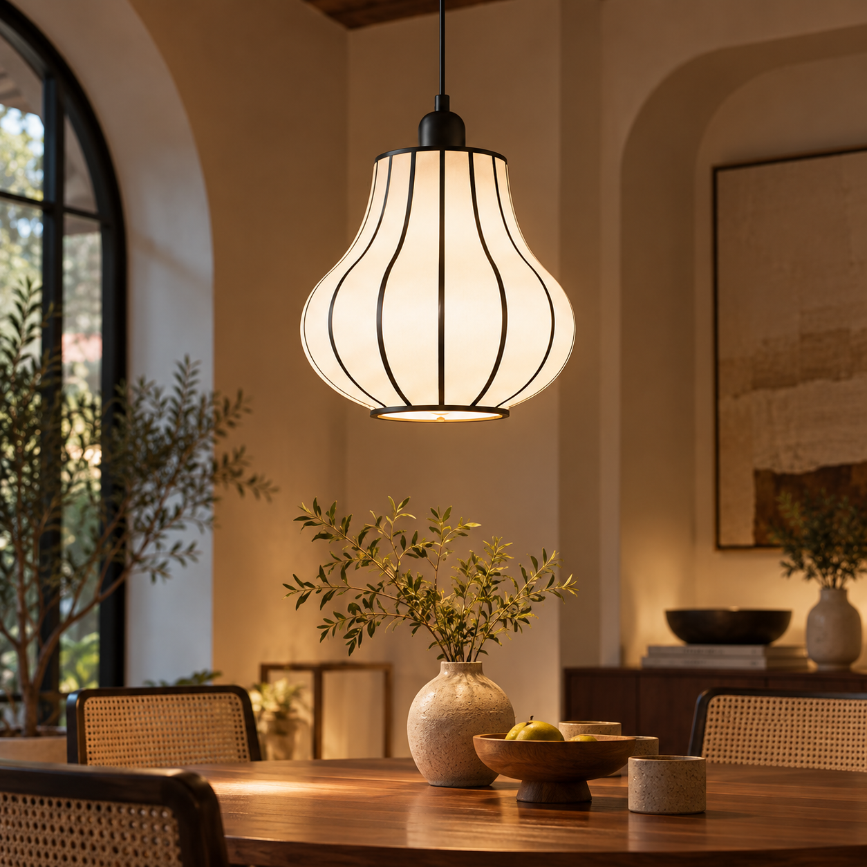 Balbeni Flow Lamp Family | Off-White Fabric Japanese Style Sculptural Floor, Table, Hanging & Wall Lamps LP-125
