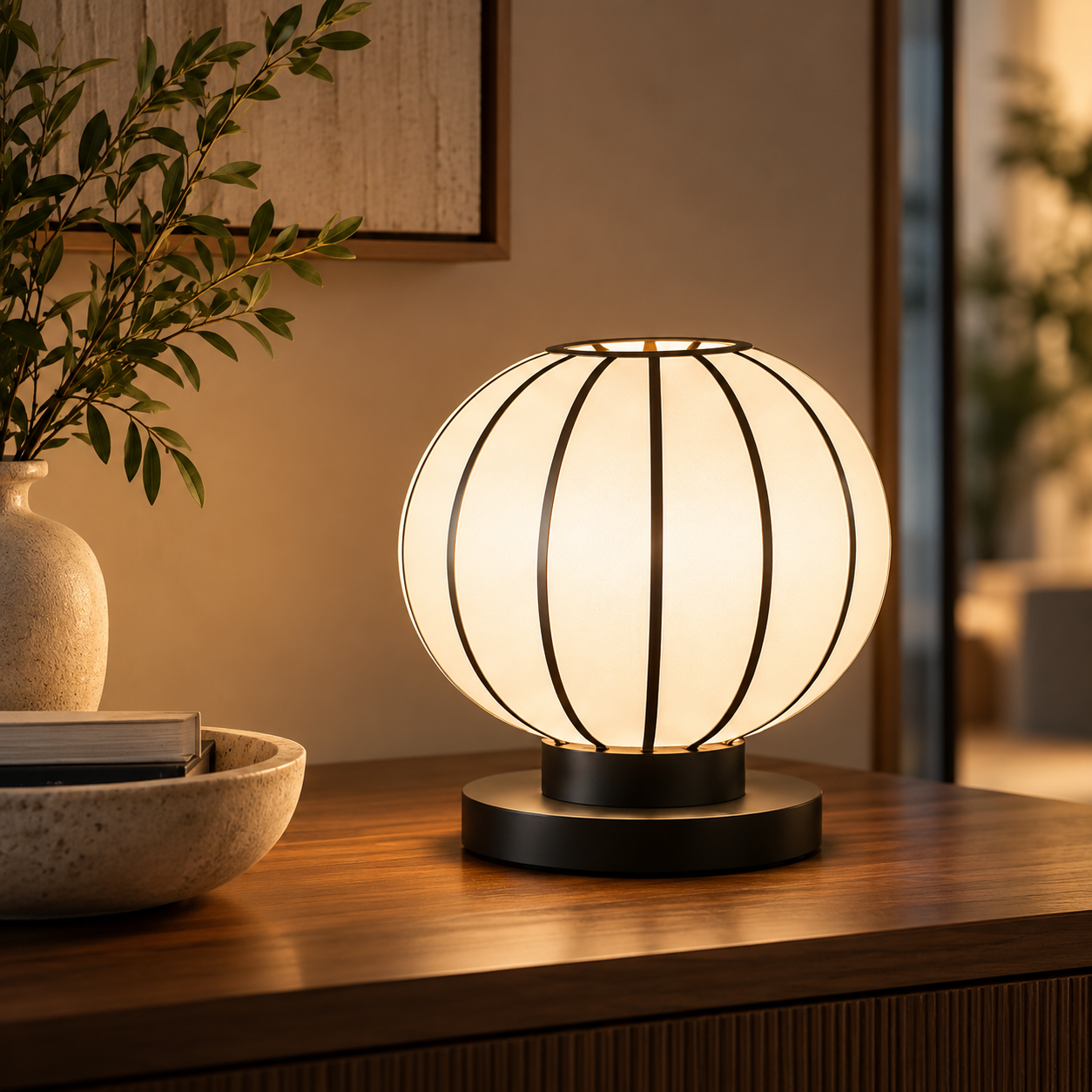 Balbeni Flow Lamp Family | Off-White Fabric Japanese Style Sculptural Floor, Table, Hanging & Wall Lamps LP-125