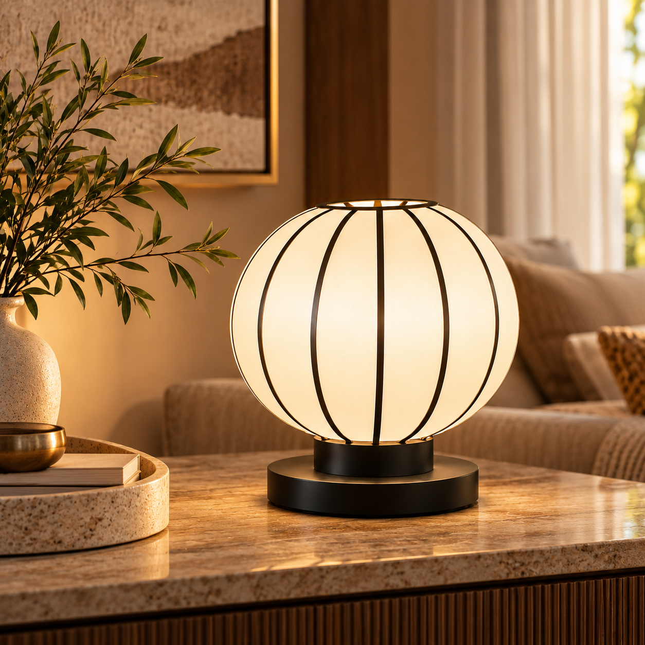 Japanese Style Fabric Table Lamp | Bedside, Study & Decorative Ambient Light LP-128