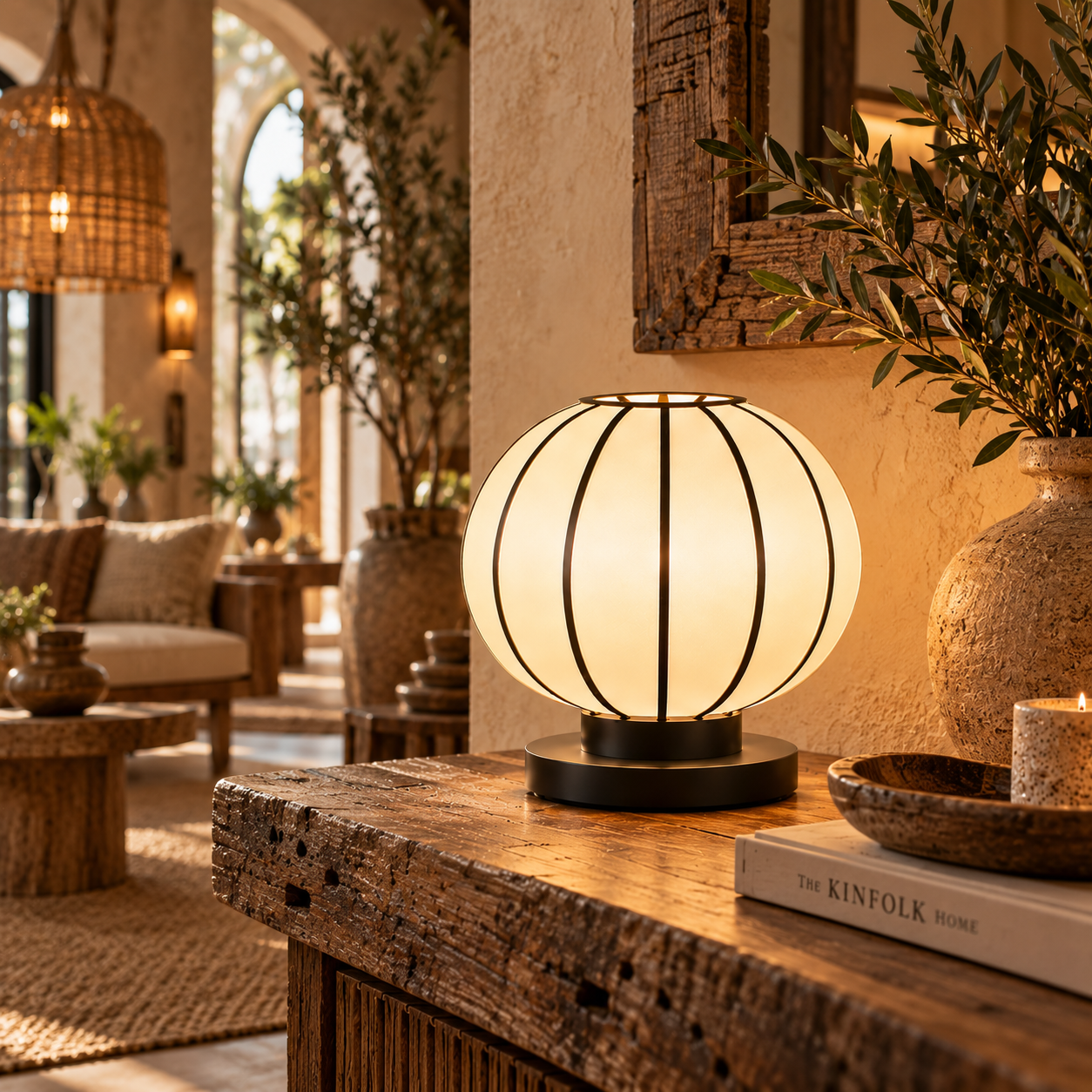 Japanese Style Fabric Table Lamp | Bedside, Study & Decorative Ambient Light LP-128