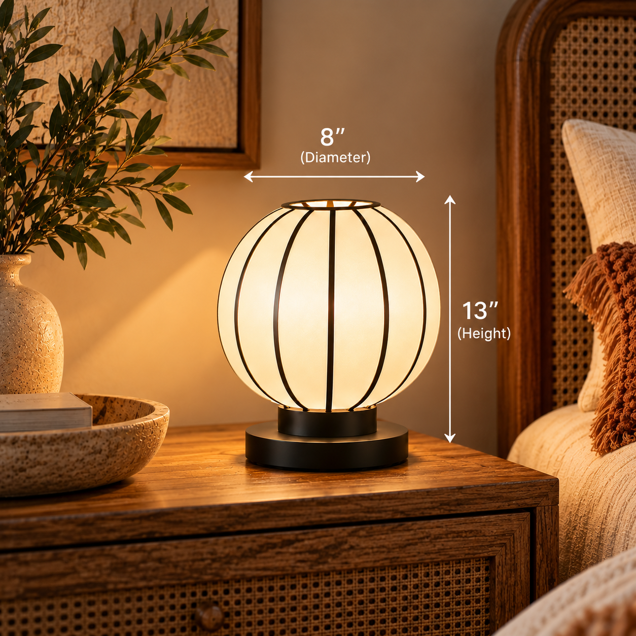 Japanese Style Fabric Table Lamp | Bedside, Study & Decorative Ambient Light LP-128