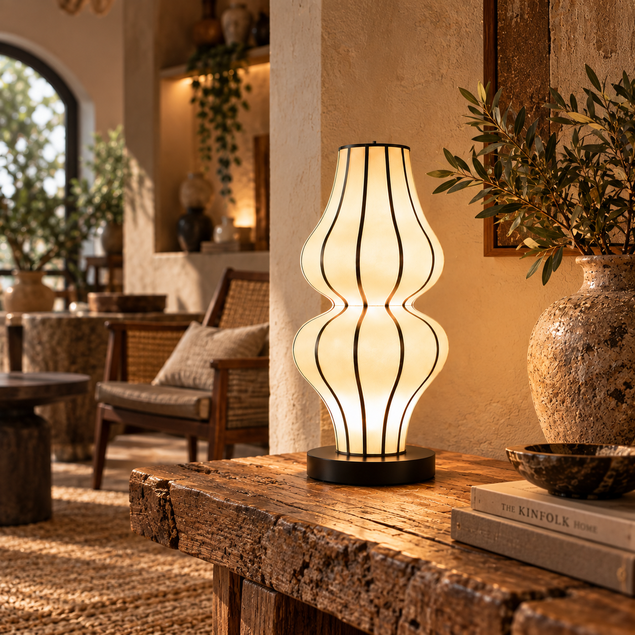 Japanese Style Fabric Table Lamp | Bedside, Study & Decorative Ambient Light LP-129