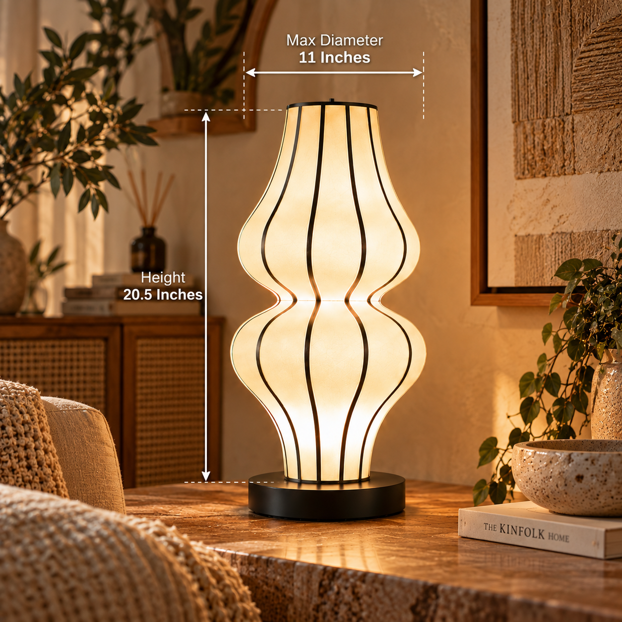 Japanese Style Fabric Table Lamp | Bedside, Study & Decorative Ambient Light LP-129