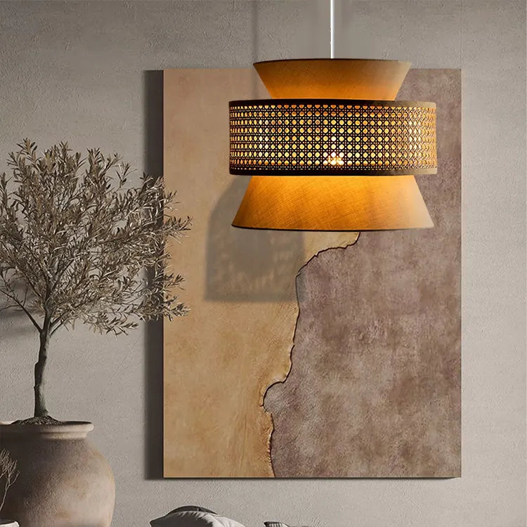 Cane Webbing Lamp | Ceiling Rattan Pendant Lamp LP-4