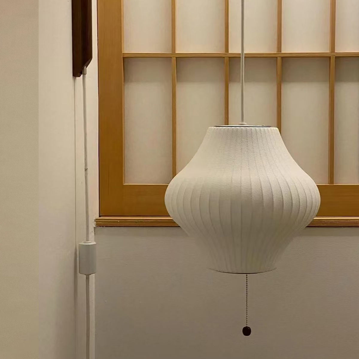 White Fabric Japanese Style Wall Lamp | Living Room, Bedroom, Hotel, Residential Space LP-109