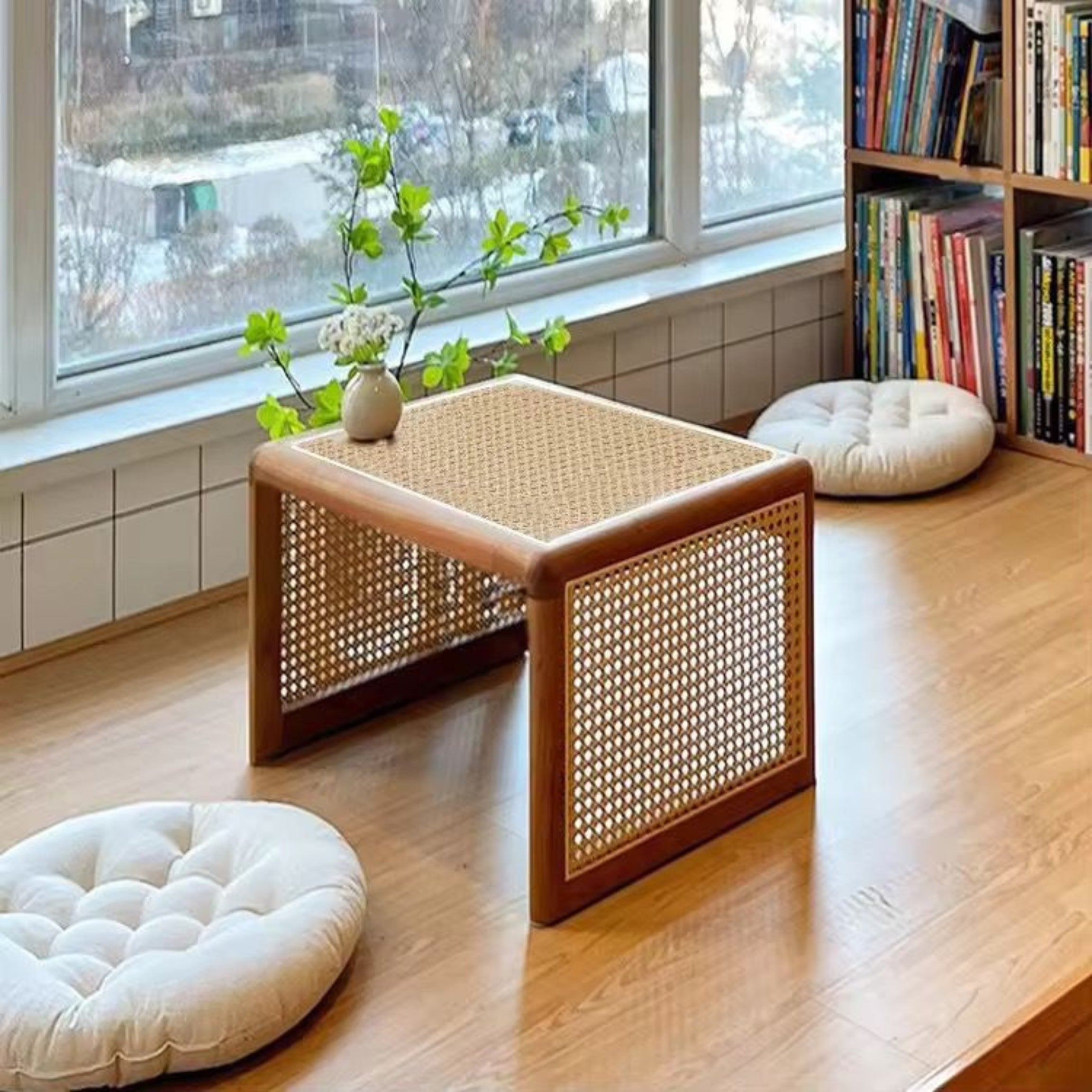 Rattan Tea stool | Rattan Wood Changing Shape Low Stool