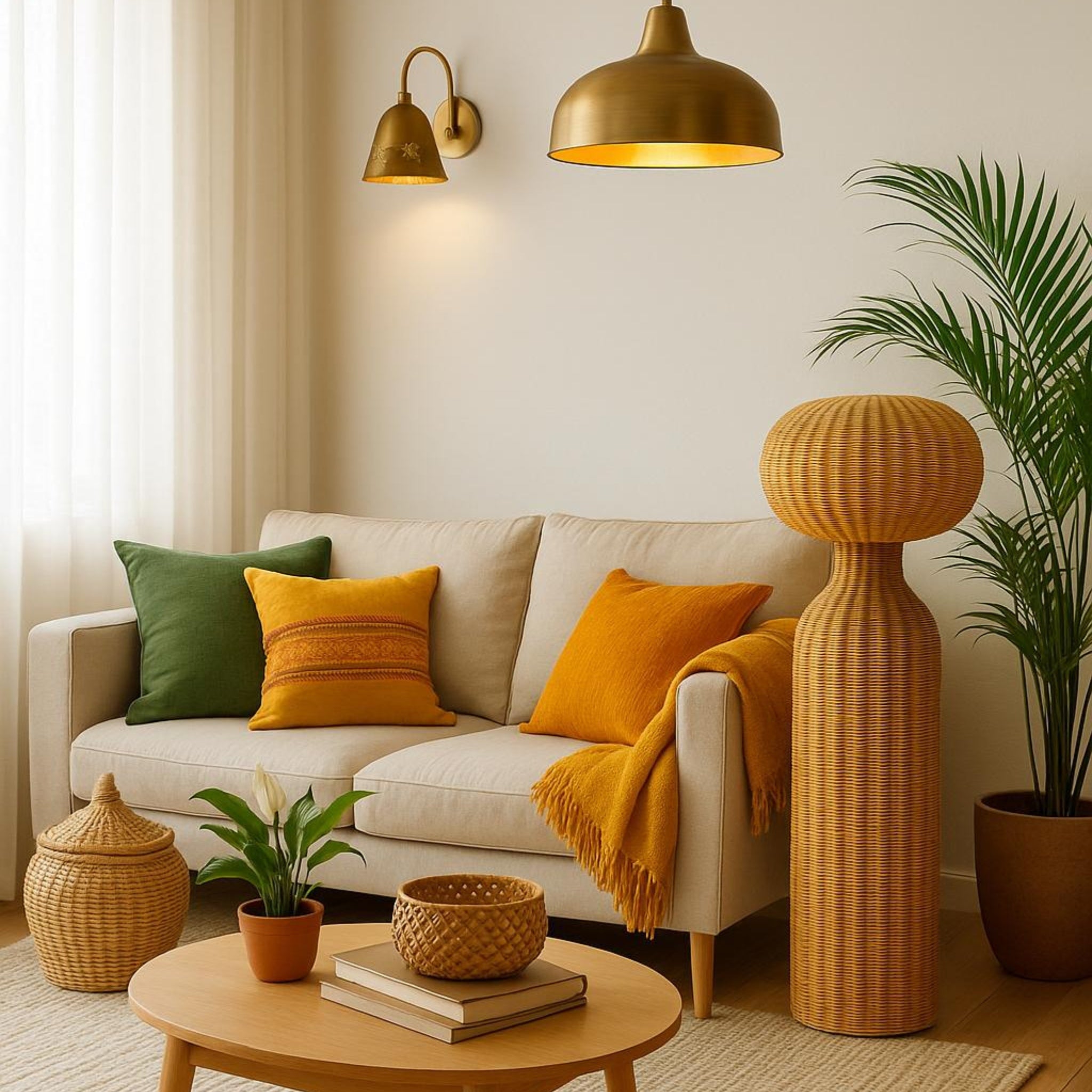 Cane Floor Lamp | Rattan Floor Lamp LP-76