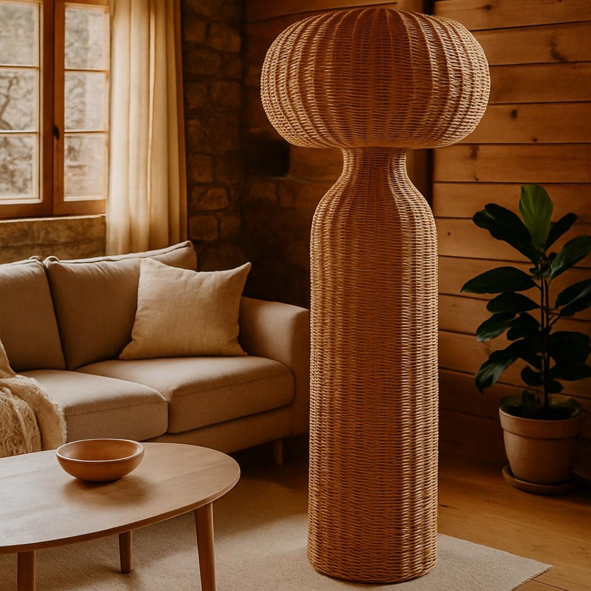 Cane Floor Lamp | Rattan Floor Lamp LP-76