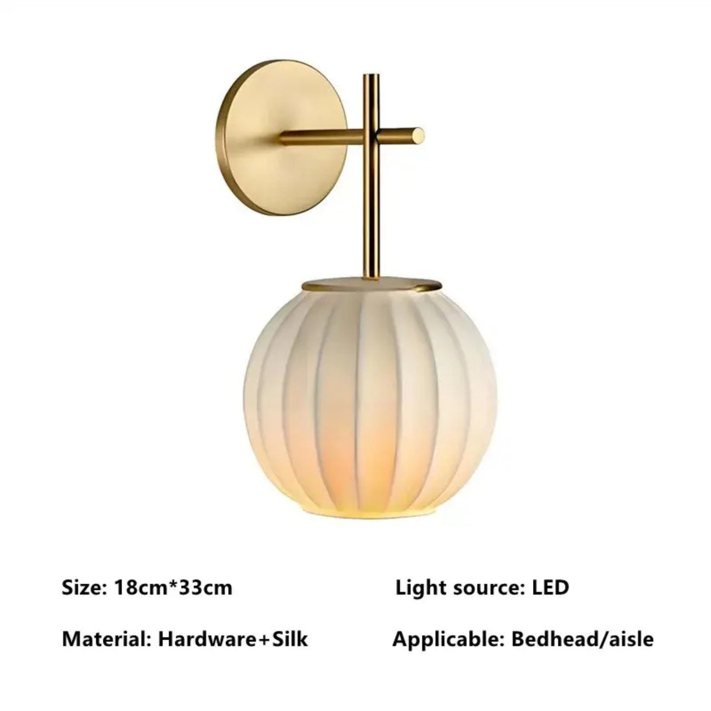 While Silk Fabric Wall Lamp | Wall Lamp LP-65