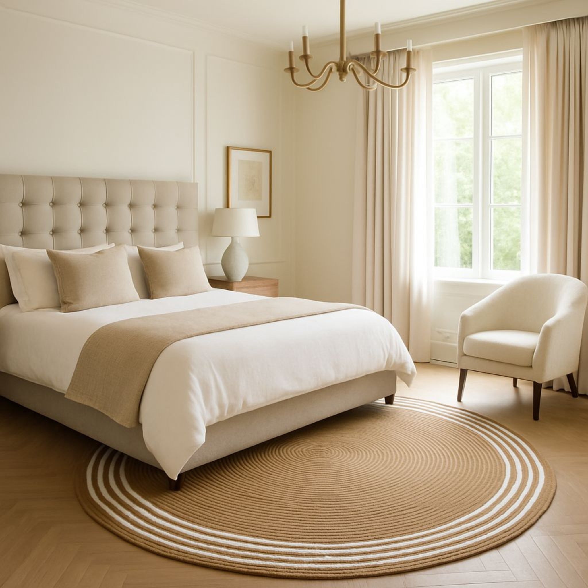 Boho Chic Natural Jute Round Rug | Ideal for Residential & Commercial Spaces | RC-01