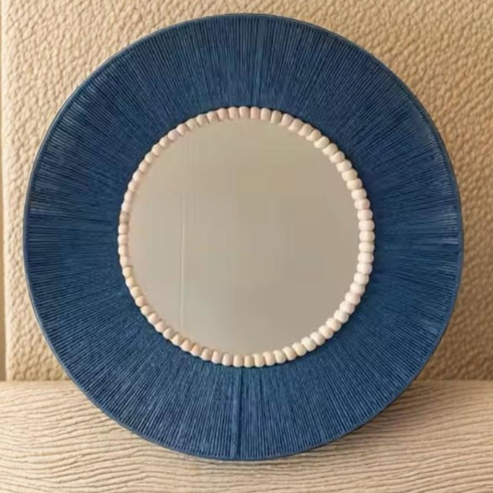 Raffia Blue Wall Mirror