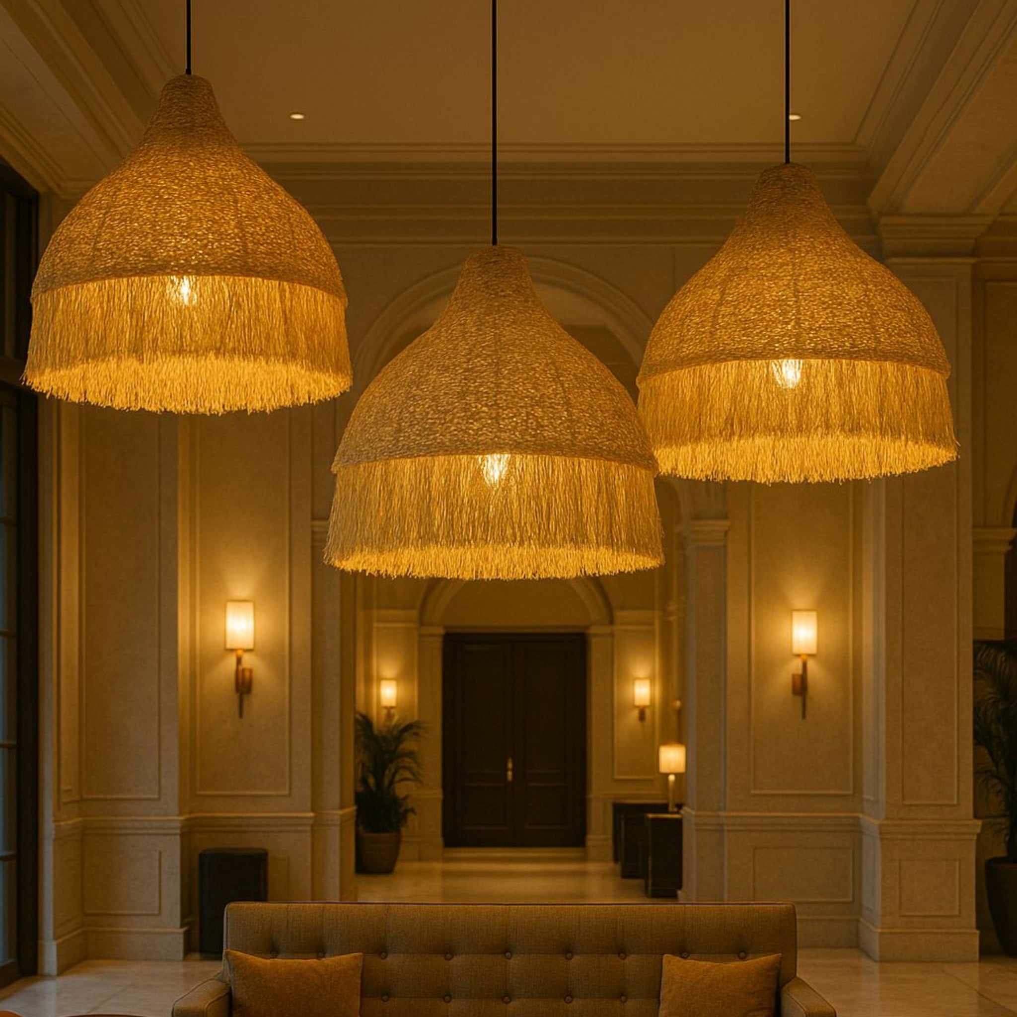 Handcrafted Jute Hanging Lamp | Natural Woven Pendant Light LP-92