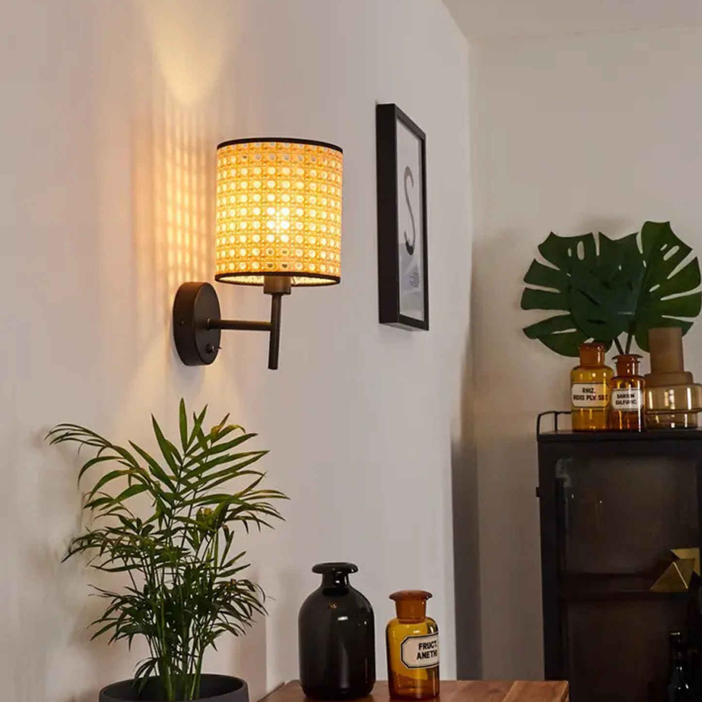 Wall Lamp | Cane Webbing Wall Lamp