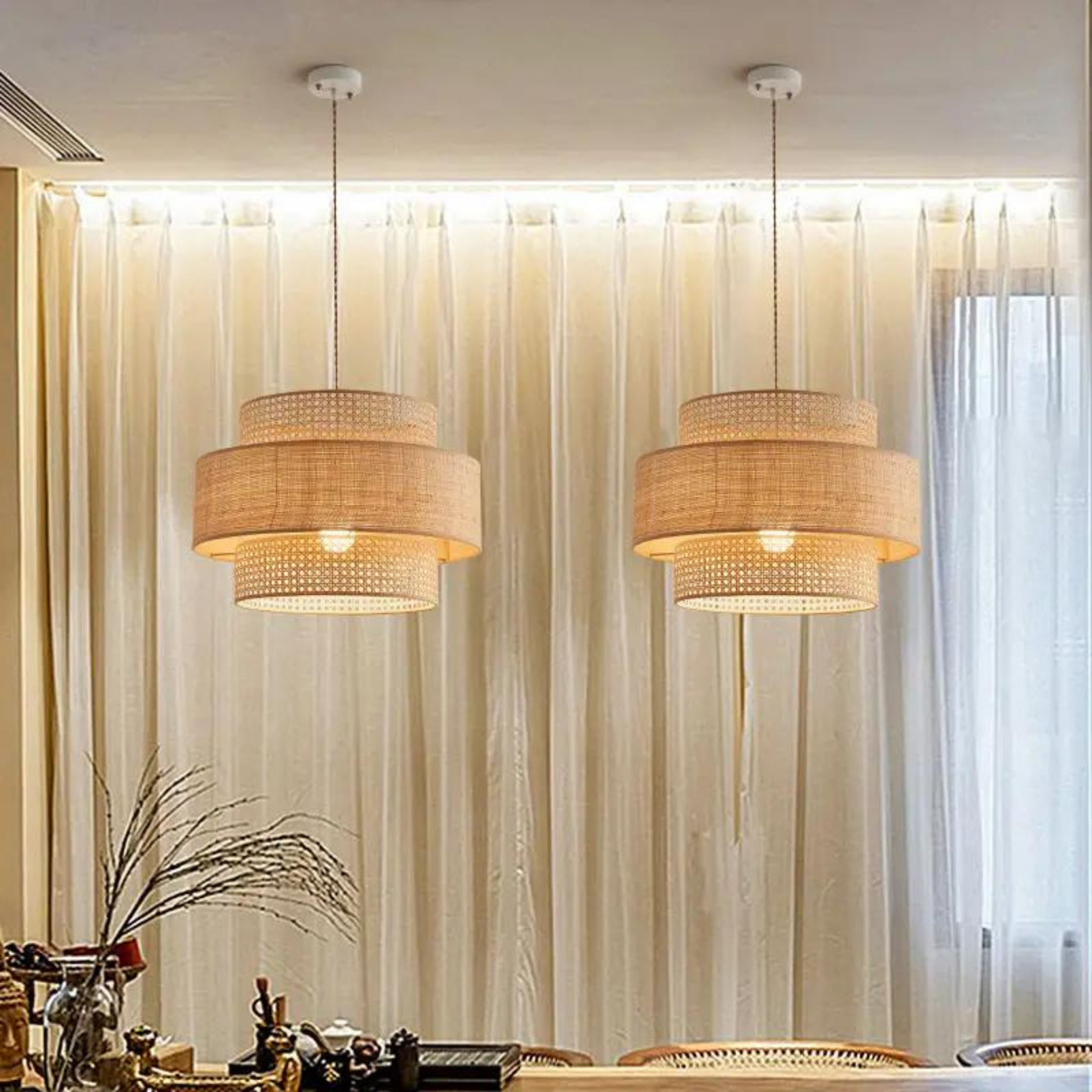 Cane Webbing Lamp | Rattan Pendant Lamp LP-27