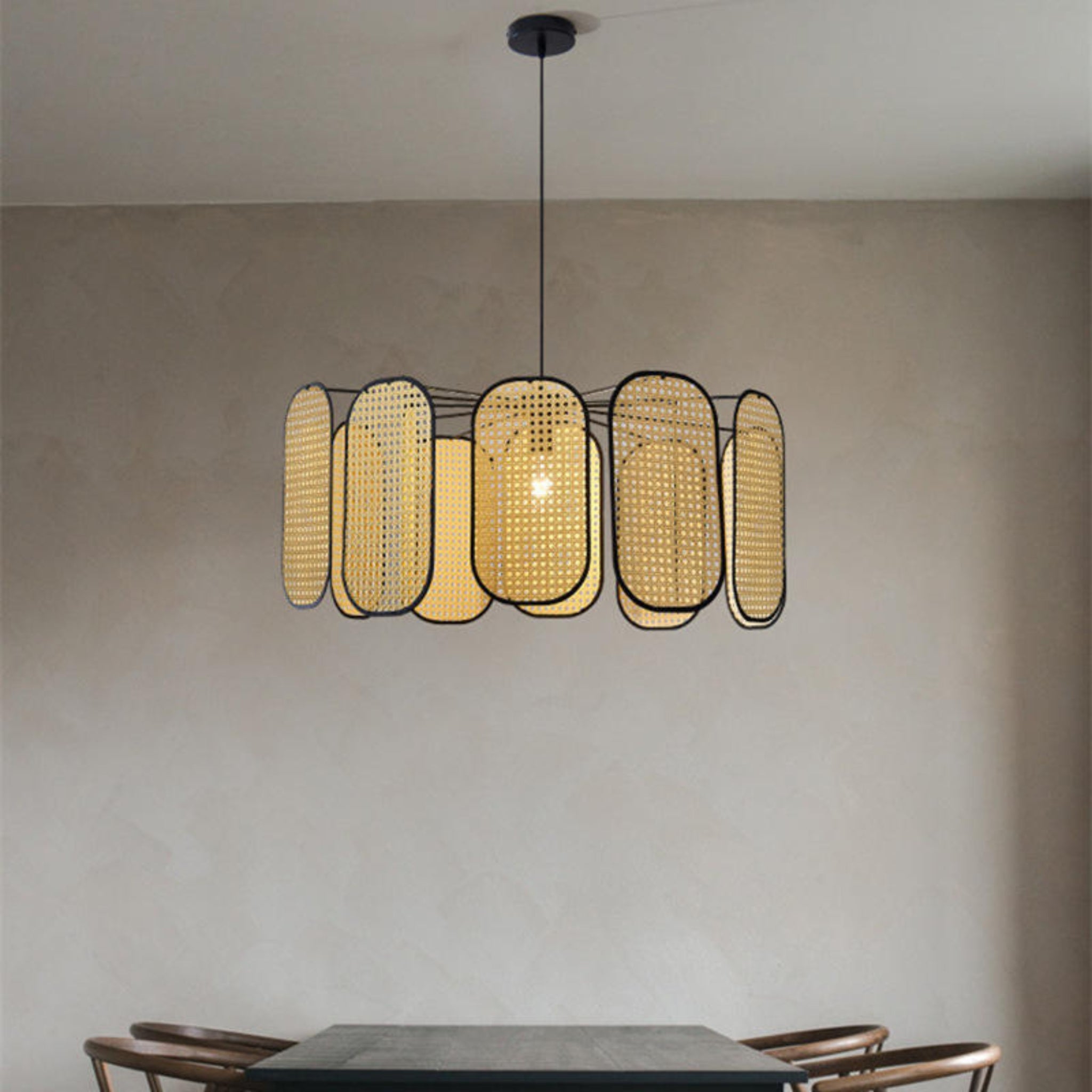 Cane Webbing Round Pendant Lamp LP-79 | Rattan Pendant Lamp