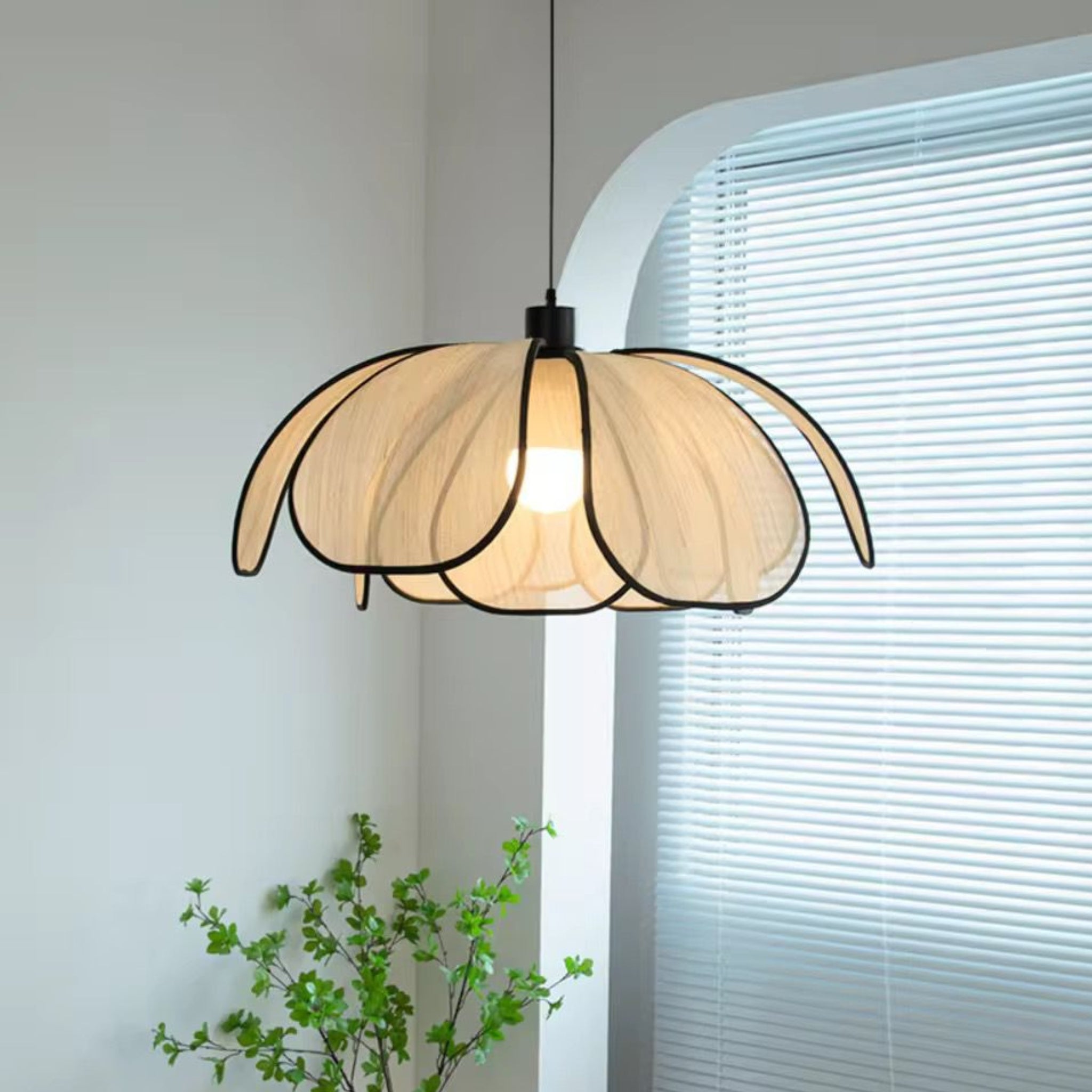 Organza White Fabric Japanese Style Pendant Lamp | Living Room, Bedroom, Hotel, Residential Space LP-87