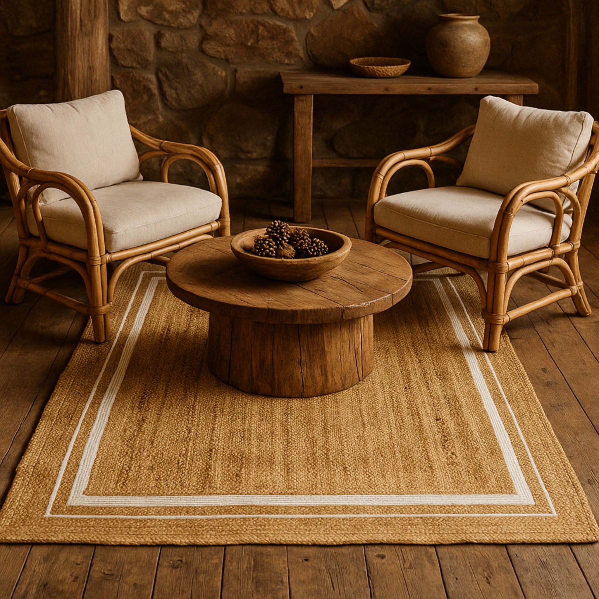 Natural Handwoven Jute Area Carpet | Eco-Friendly Floor Rug (6x4 ft)