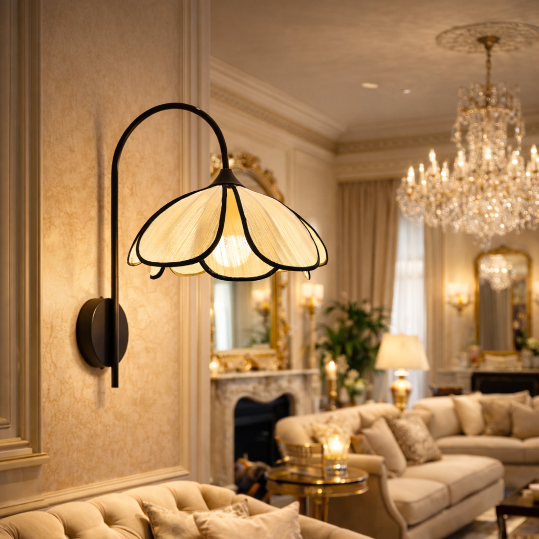 Organza White Fabric Japanese Style Wall Lamp | Luxury Wall Light for Living Room, Bedroom & Hotels LP-113