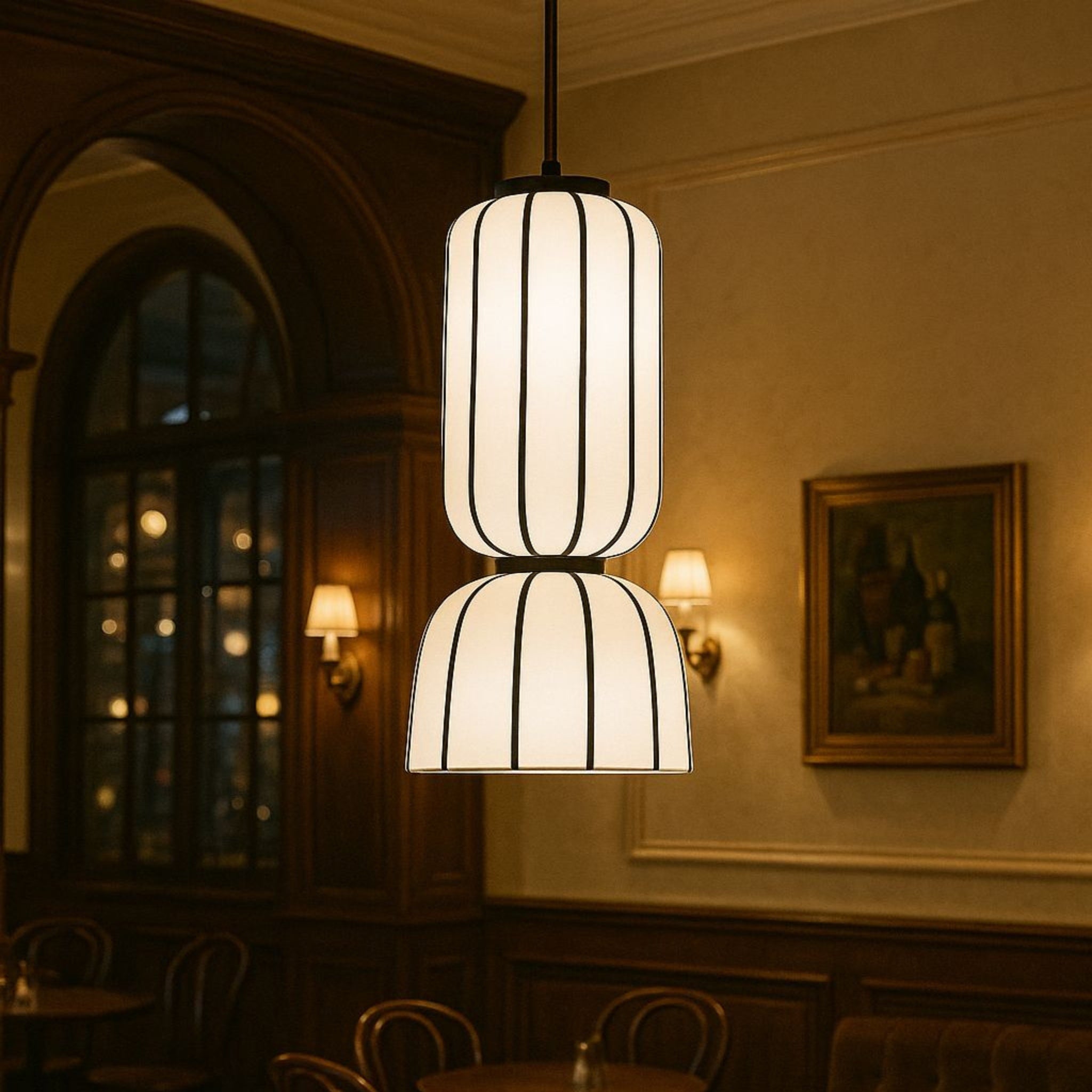 White Fabric Japanese Style Pendant Lamp | Living Room, Bedroom, Hotel, Residential Space LP-90