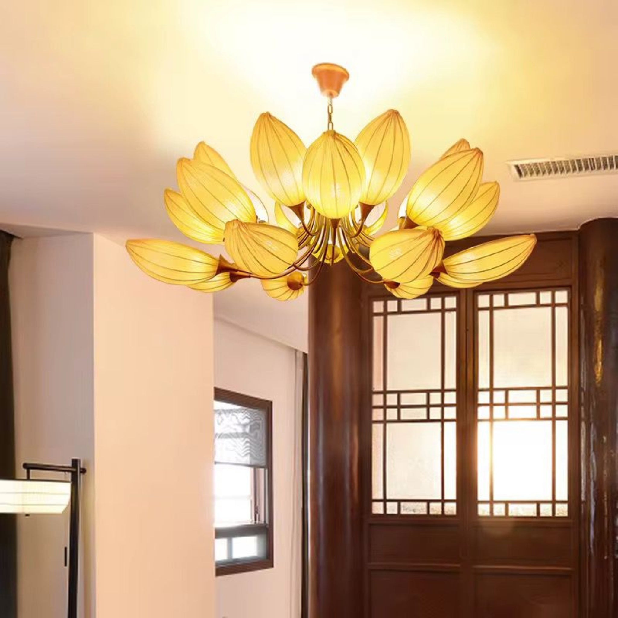 White Fabric Japanese Style Chandelier | Living Room, Bedroom, Hotel, Residential Space LP-95