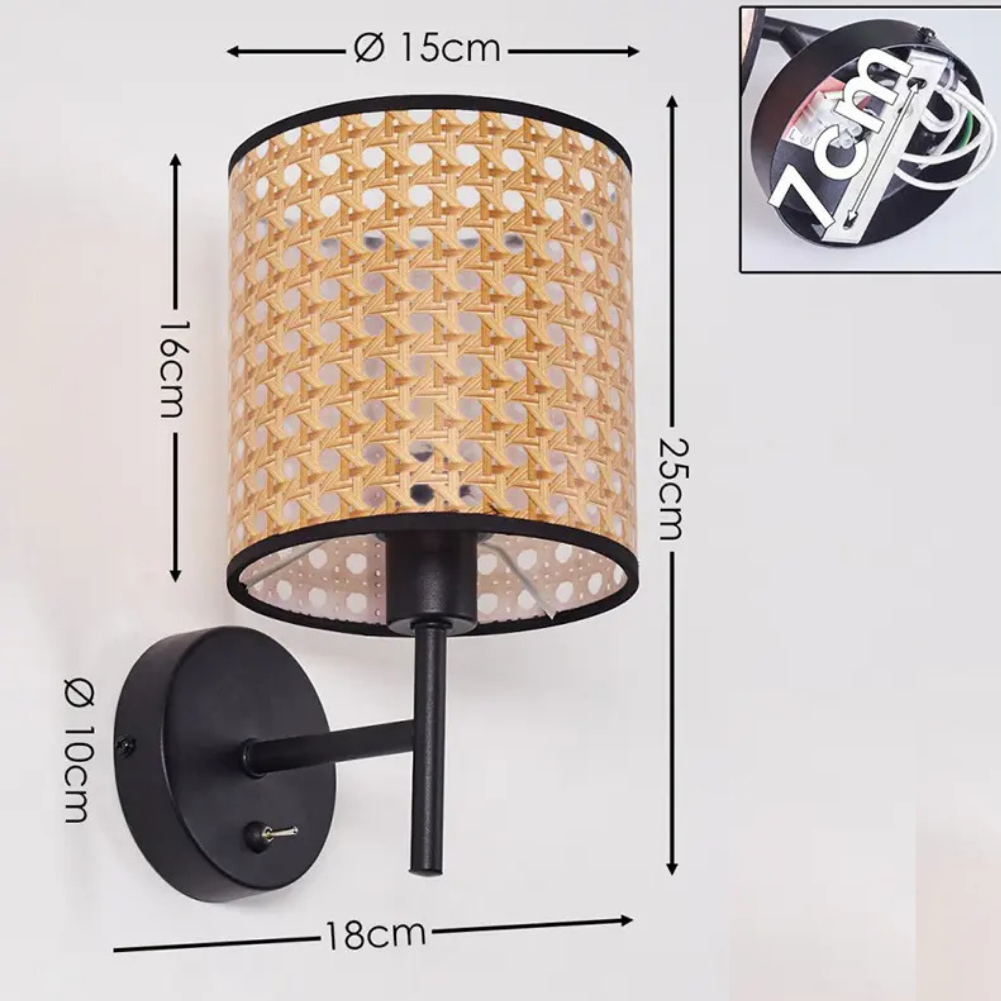 Wall Lamp | Cane Webbing Wall Lamp LP-40
