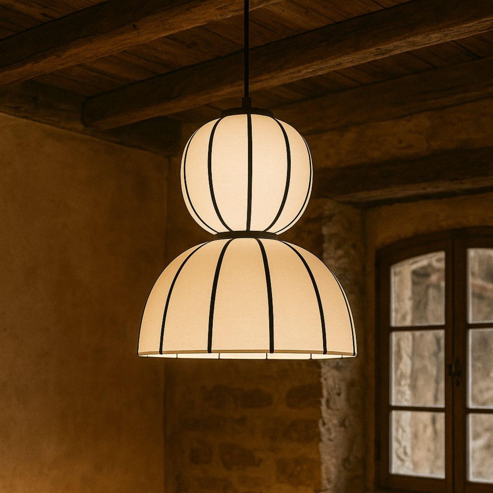 White Fabric Japanese Style Pendant Lamp | Living Room, Bedroom, Hotel, Residential Space LP-91