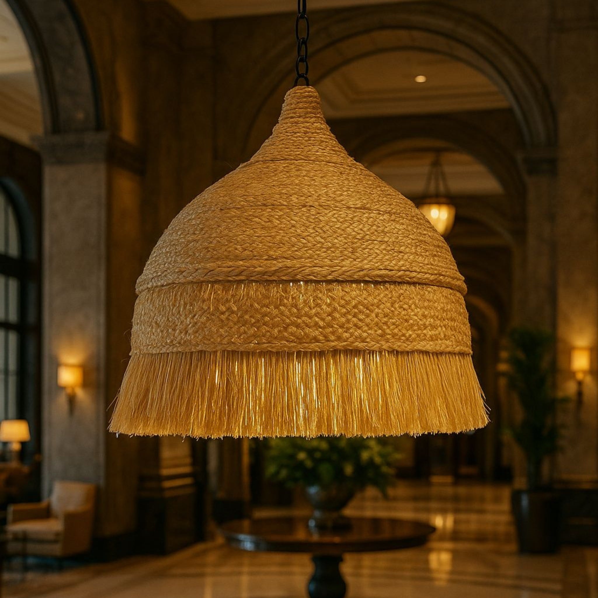 Handcrafted Jute Hanging Lamp | Natural Woven Pendant Light LP-92