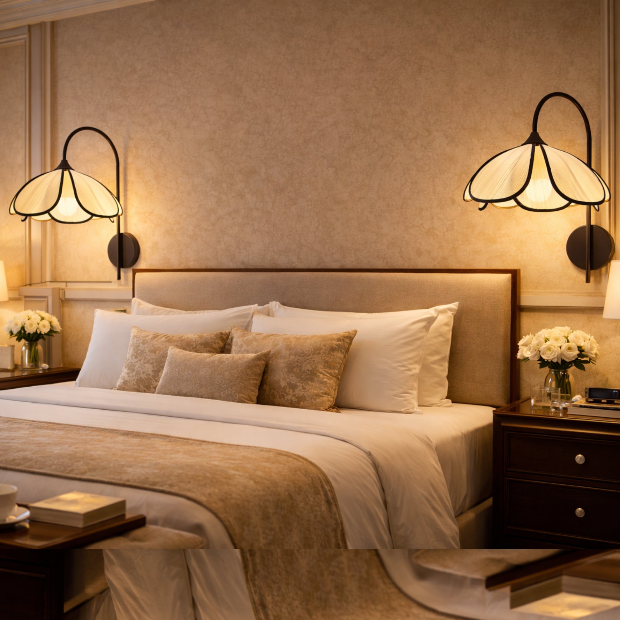 Organza White Fabric Japanese Style Wall Lamp | Luxury Wall Light for Living Room, Bedroom & Hotels LP-113