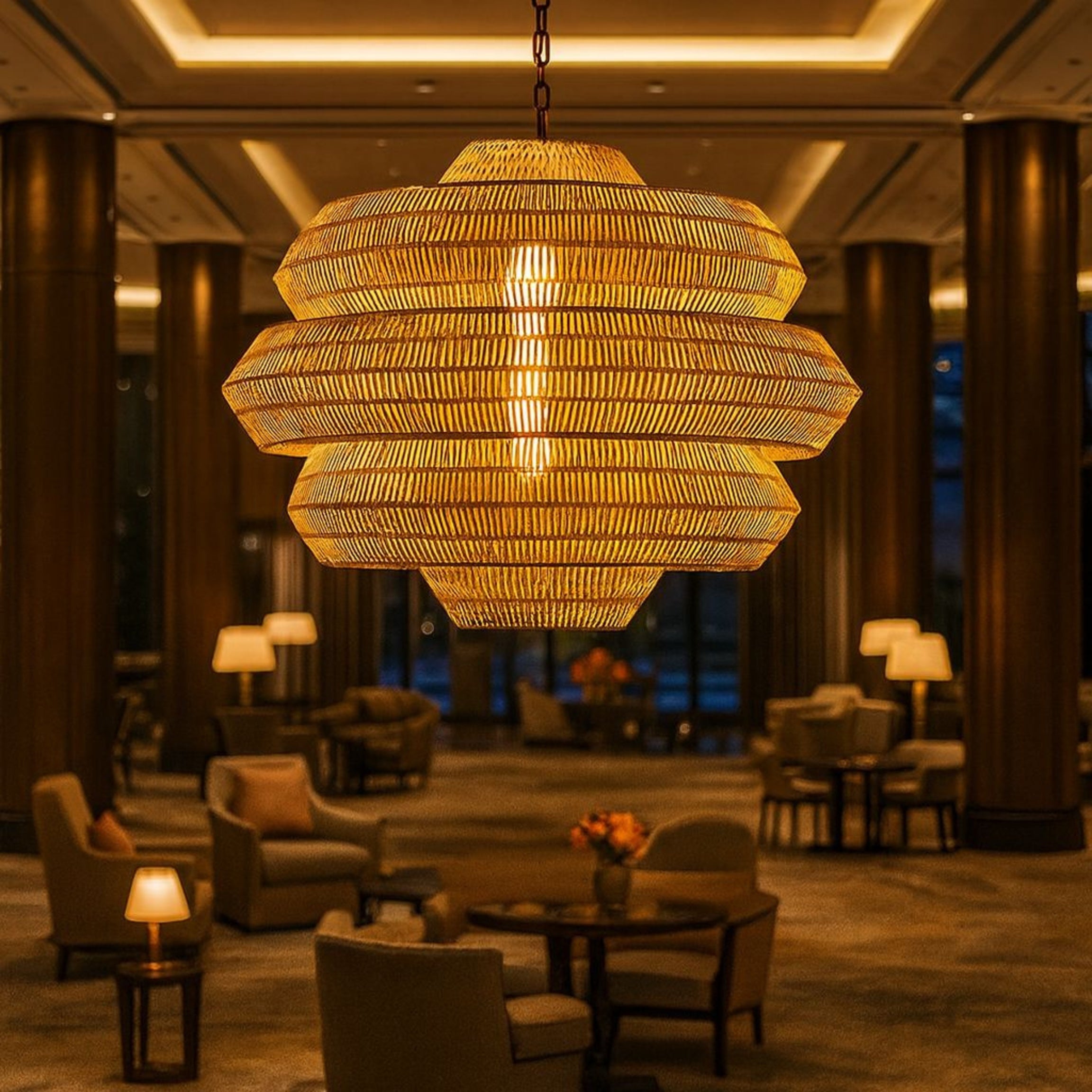 Cane Large Ceiling Lamp | Rattan Pendant Lamp LP-84