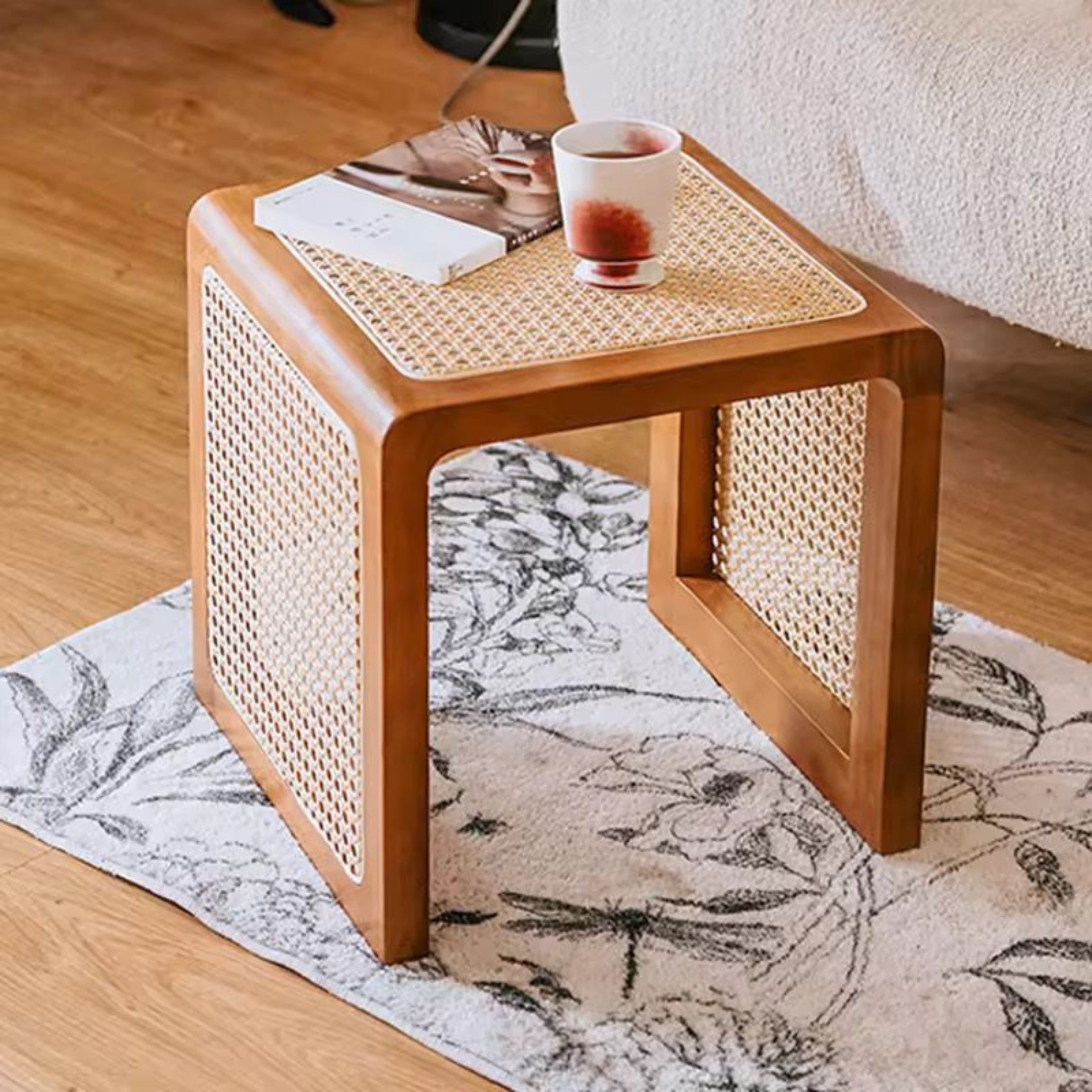 Rattan Tea stool | Rattan Wood Changing Shape Low Stool
