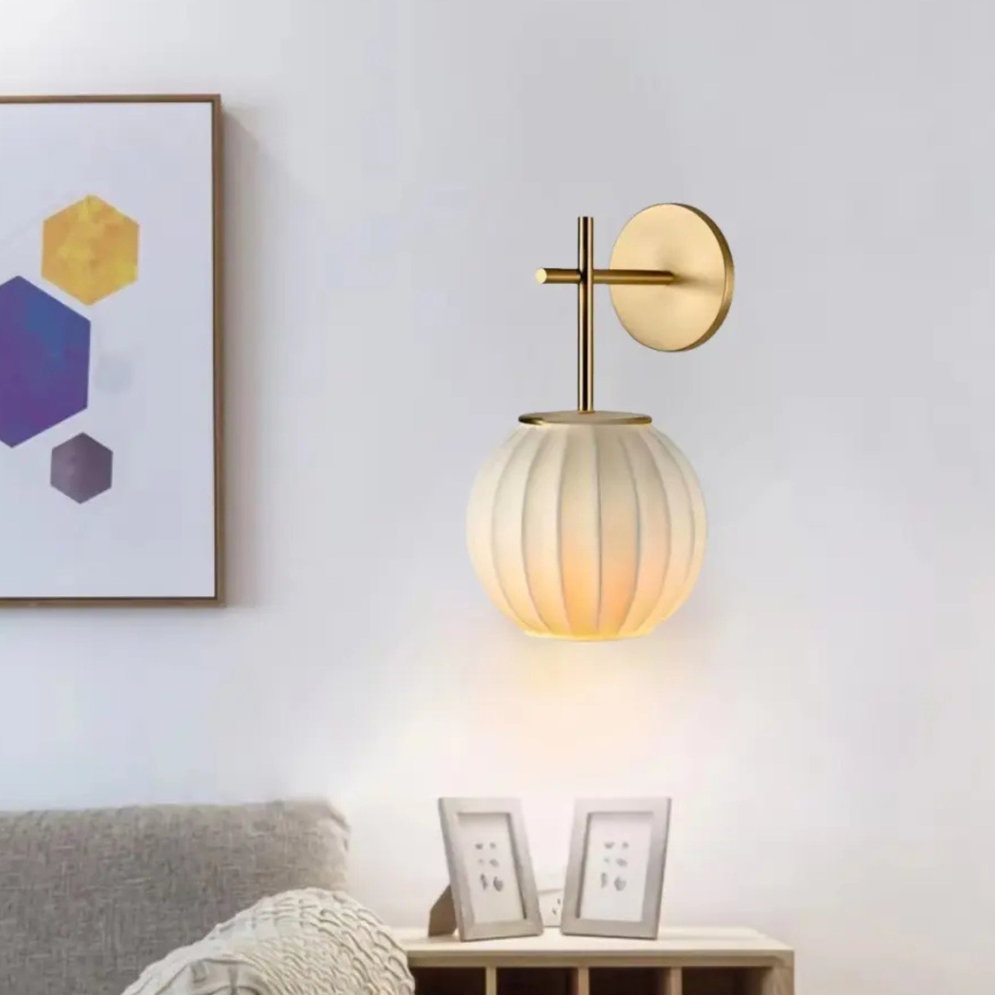 White Fabric Japanese Style Wall Lamp | Living Room, Bedroom, Hotel, Residential Space LP-65