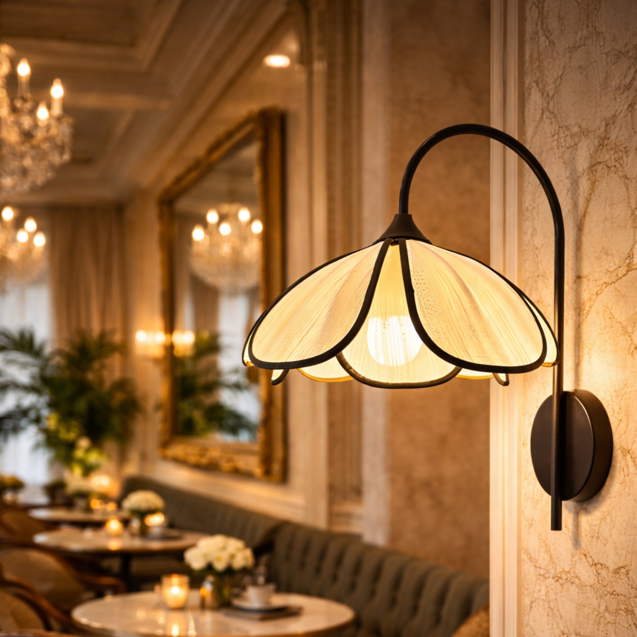 Organza White Fabric Japanese Style Wall Lamp | Luxury Wall Light for Living Room, Bedroom & Hotels LP-113