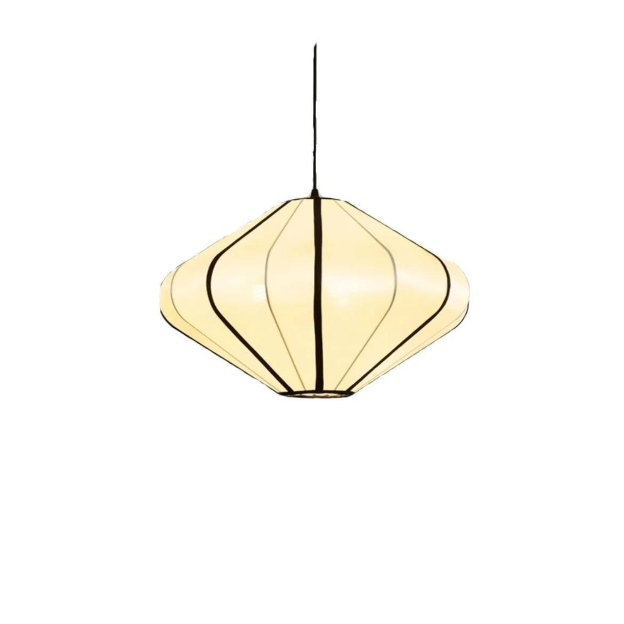 White Fabric Japanese Style Pendant Lamp | Living Room, Bedroom, Hotel, Residential Space LP-45