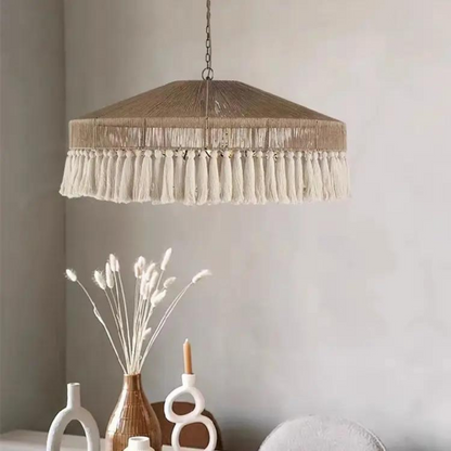 Led Hemp Rope Tassel Pendant Lamp