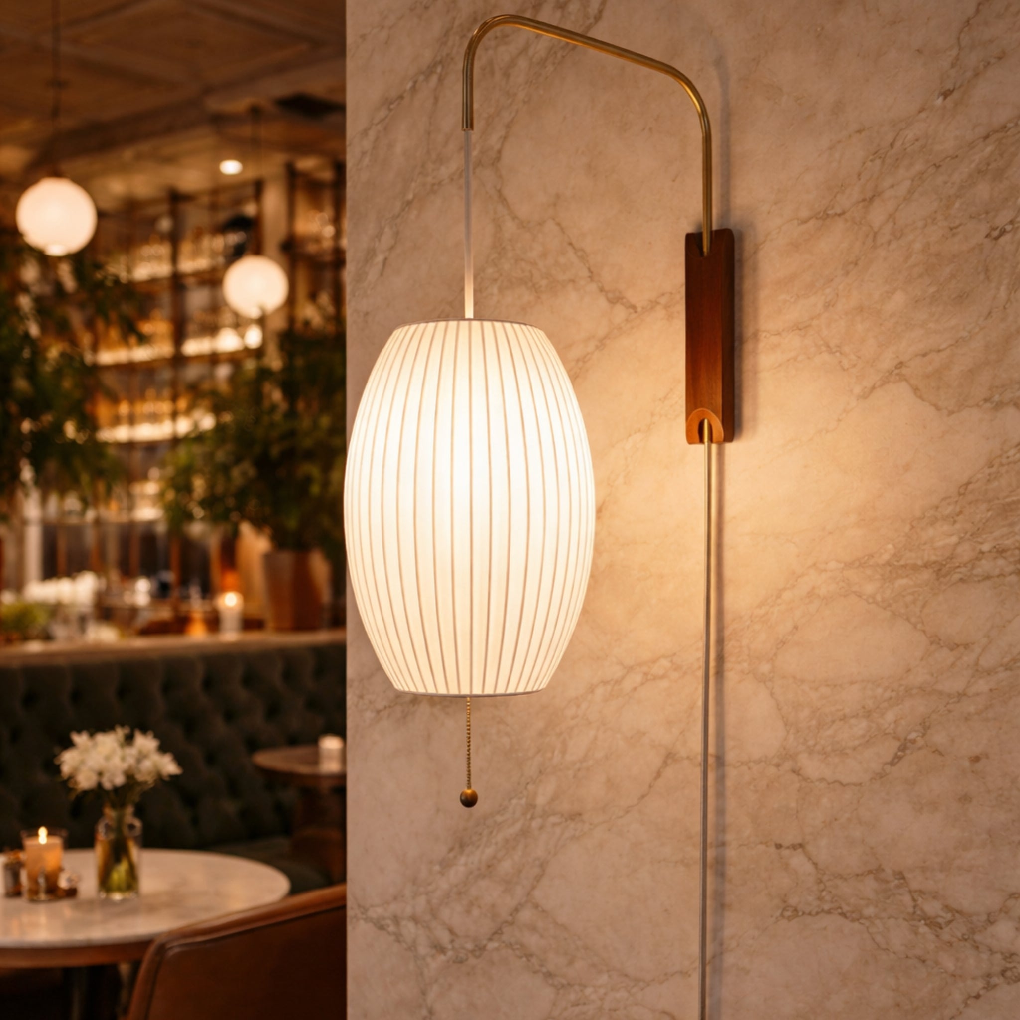 White Fabric Japanese Style Wall Lamp | Living Room, Bedroom, Hotel, Residential Space LP-111