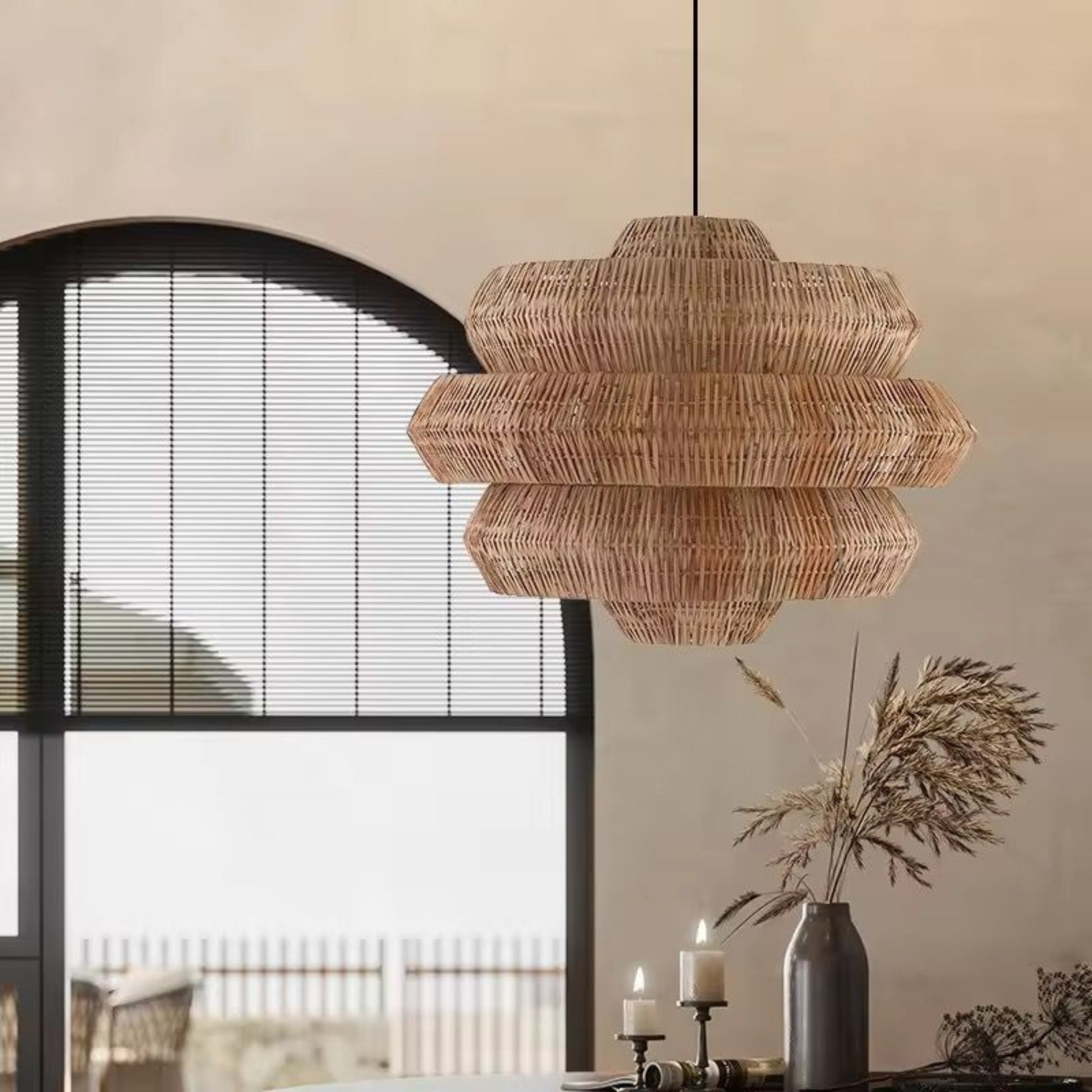 Cane Large Ceiling Lamp | Rattan Pendant Lamp LP-84