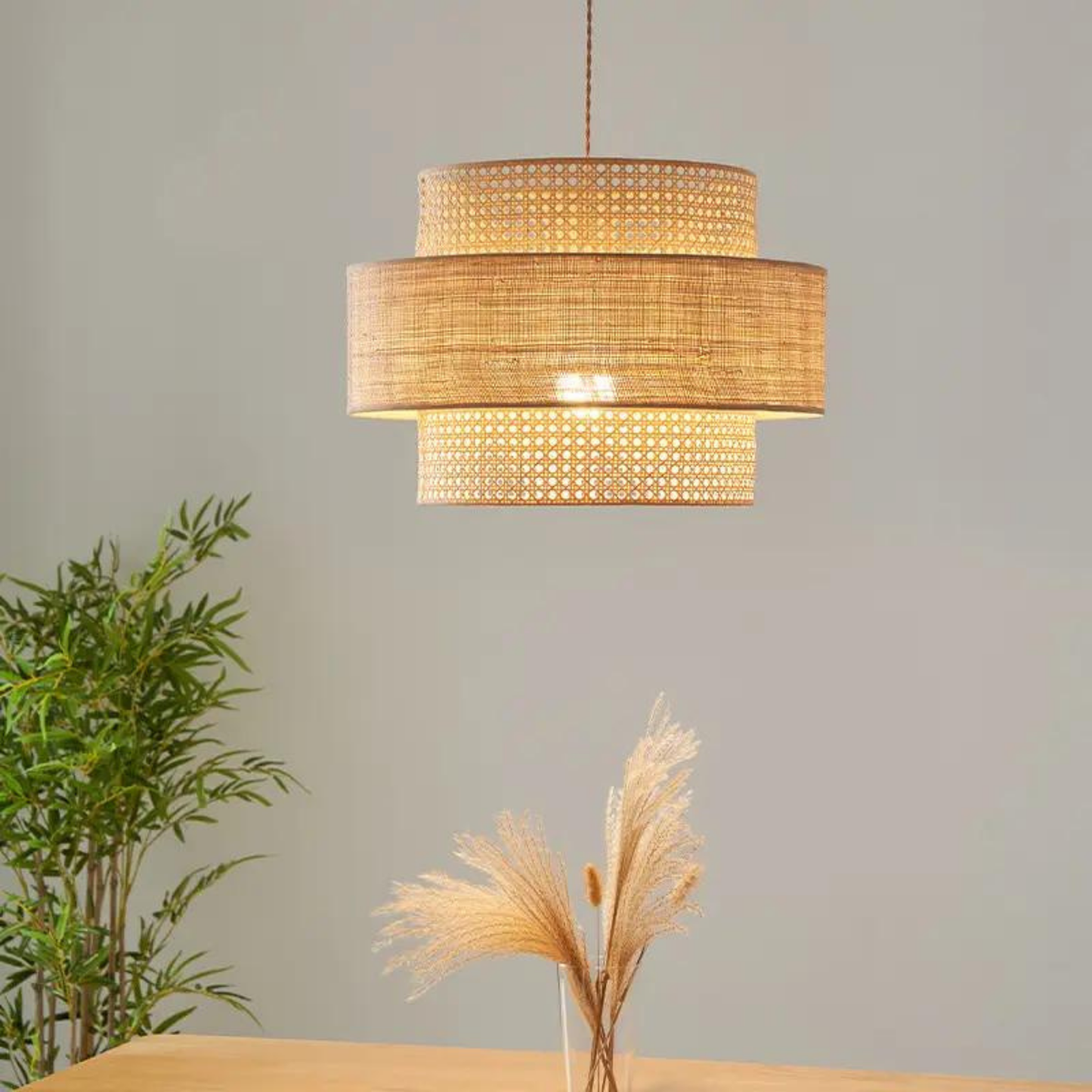 Cane Webbing Lamp | Rattan Pendant Lamp