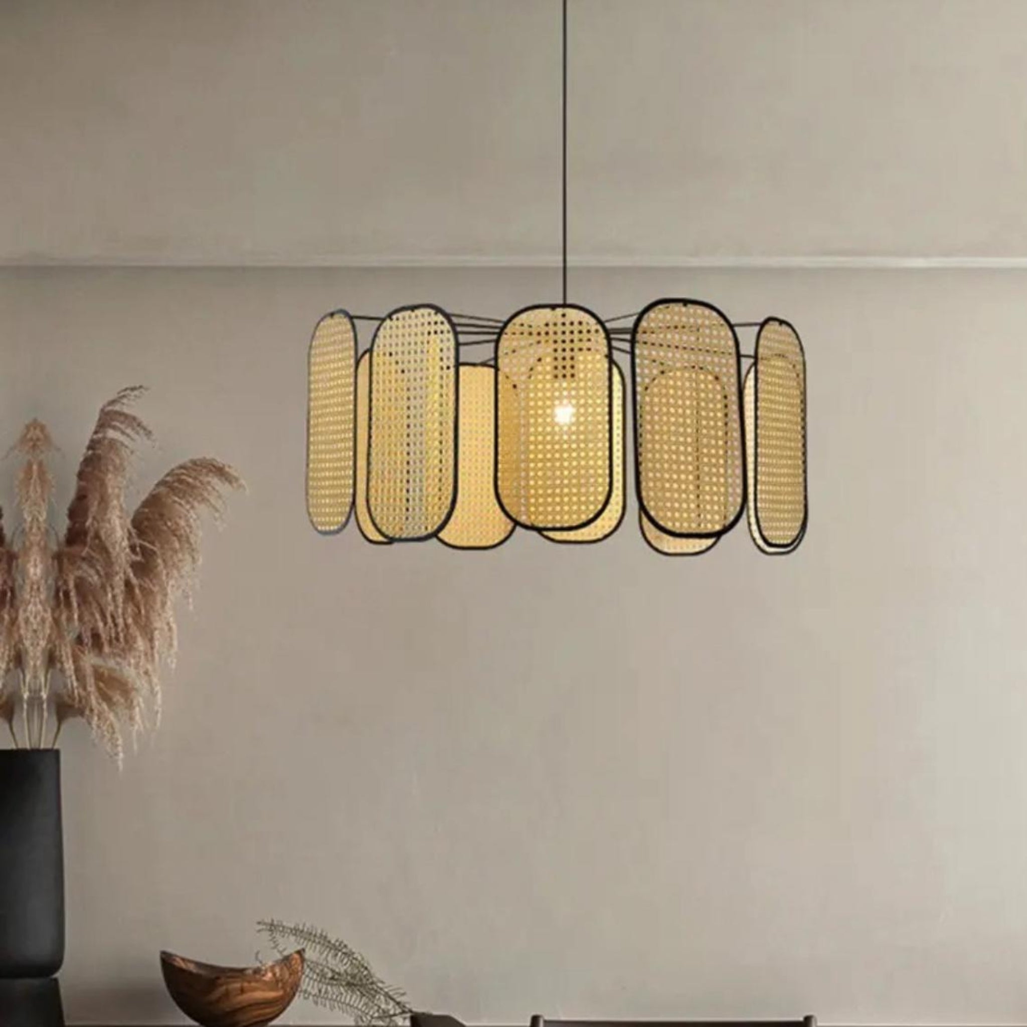 Cane Webbing Round Pendant Lamp LP-79 | Rattan Pendant Lamp