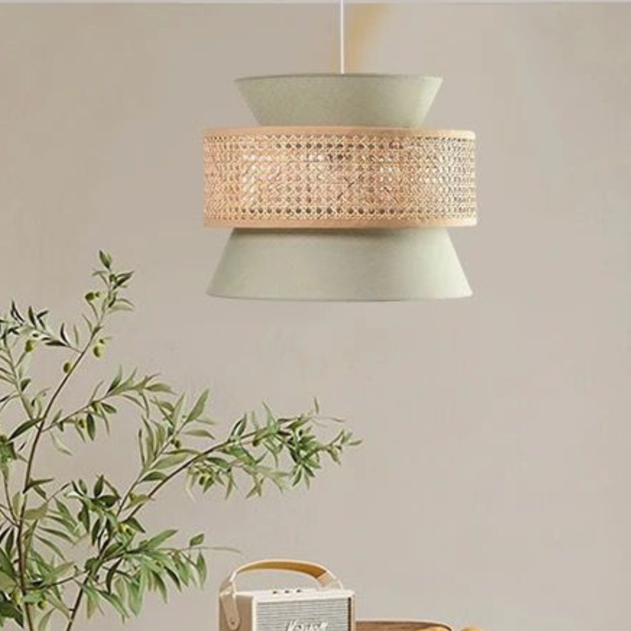 Cane Webbing Lamp | Ceiling Rattan Pendant Lamp LP-4