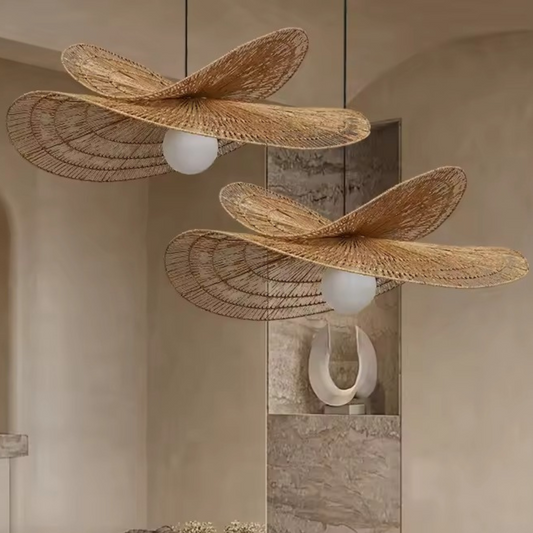 Raffia Pendant Lamp | Rattan Webbing Ceiling Raffia Lamp