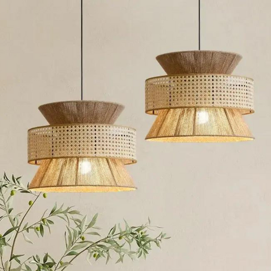 Raffia Pendant Lamp | Rattan Webbing Ceiling Raffia Lamp