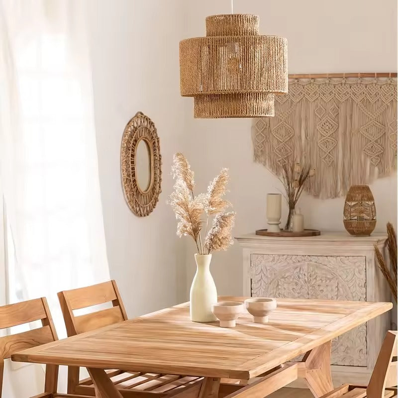 Raffia Pendant Lamp | Rattan Webbing Ceiling Raffia Lamp LP-12