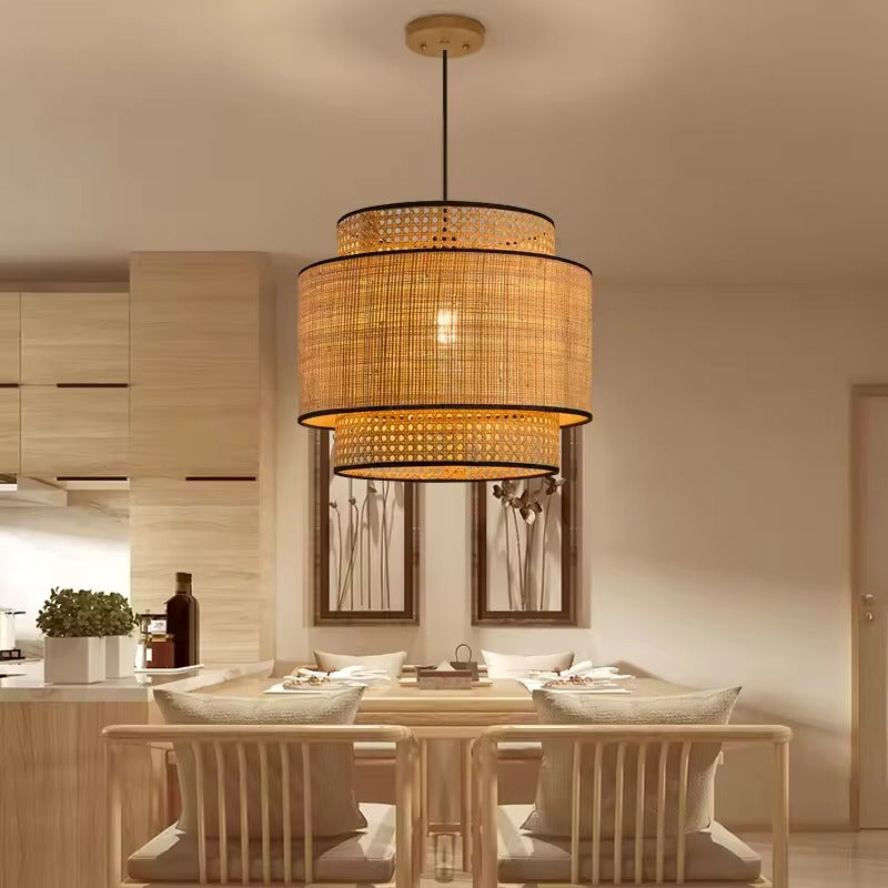 Cane Webbing Lamp | Ceiling Rattan Pendant Lamp LP-58