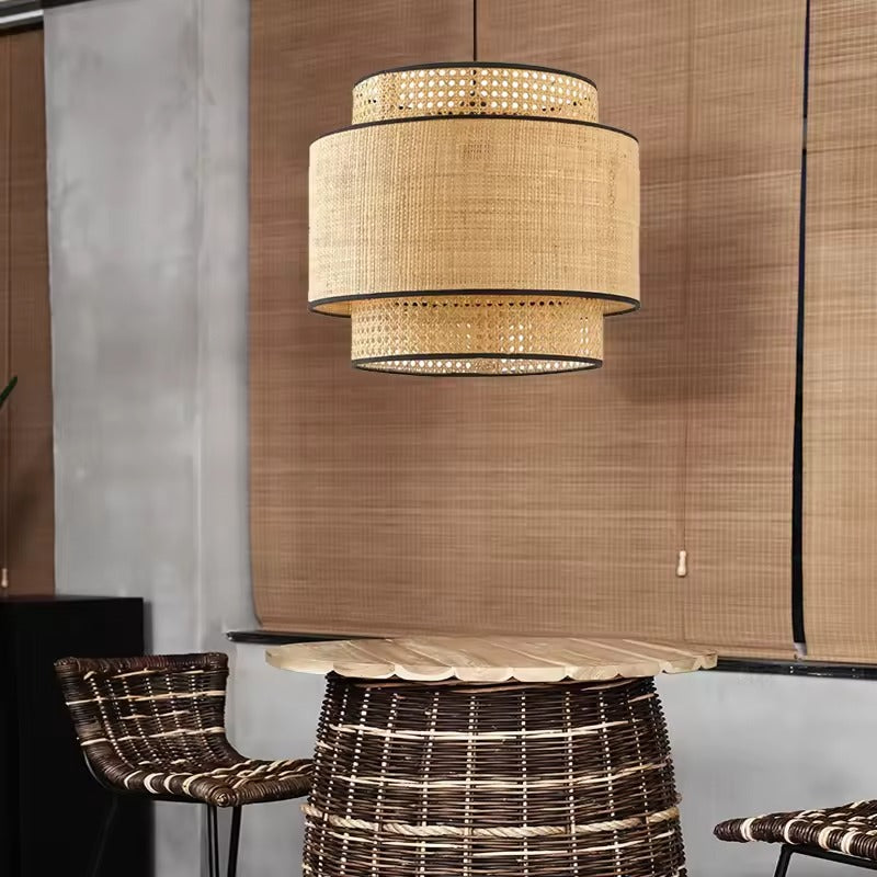 Cane Webbing Lamp | Ceiling Rattan Pendant Lamp LP-58