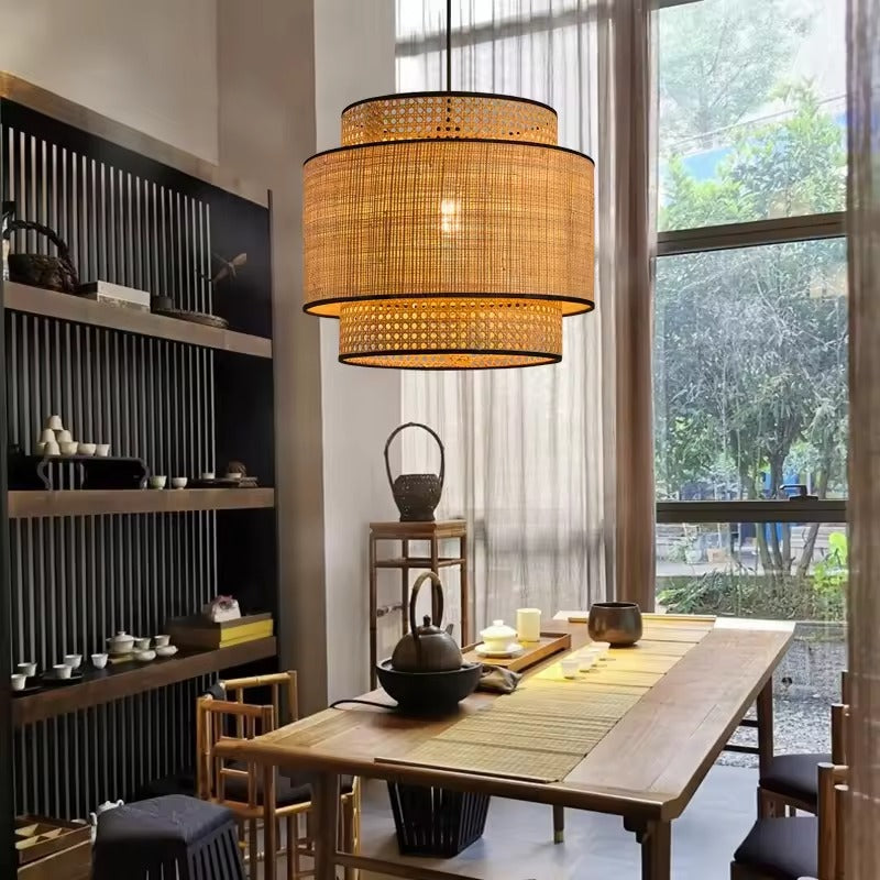 Cane Webbing Lamp | Ceiling Rattan Pendant Lamp LP-58