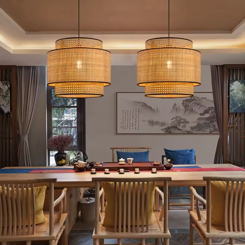 Cane Webbing Lamp | Ceiling Rattan Pendant Lamp LP-58